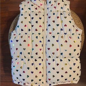 Colorful Heart Puffer Vest